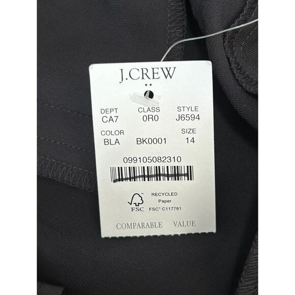 NWT J.Crew Women's Black Elastic Waist Pull On Straight Leg Jamie Pants Size 14 - Picture 6 of 9